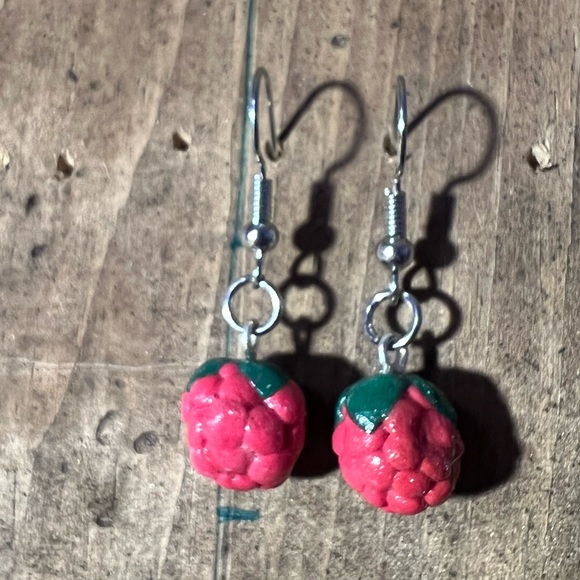 Raspberry Drop Earrings - Picture 1 of 2